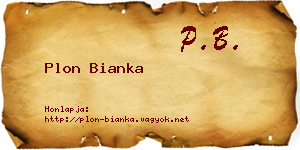 Plon Bianka névjegykártya